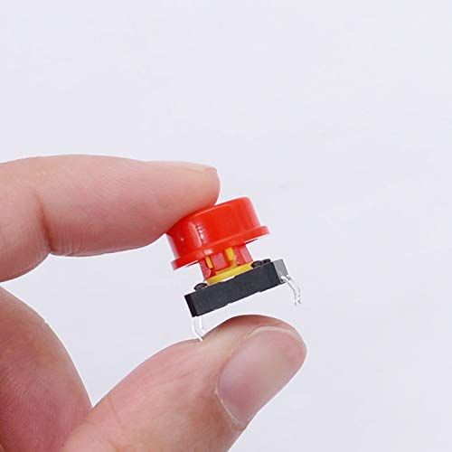 TWTADE/140PCS 4 Pin Tactile Push Button Switch Momentary Tact Switches 12x12x7.3mm with Multicolored Switch Cap (70Sets) - Image 3