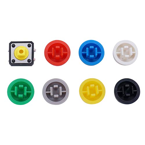 TWTADE/140PCS 4 Pin Tactile Push Button Switch Momentary Tact Switches 12x12x7.3mm with Multicolored Switch Cap (70Sets) - Image 4