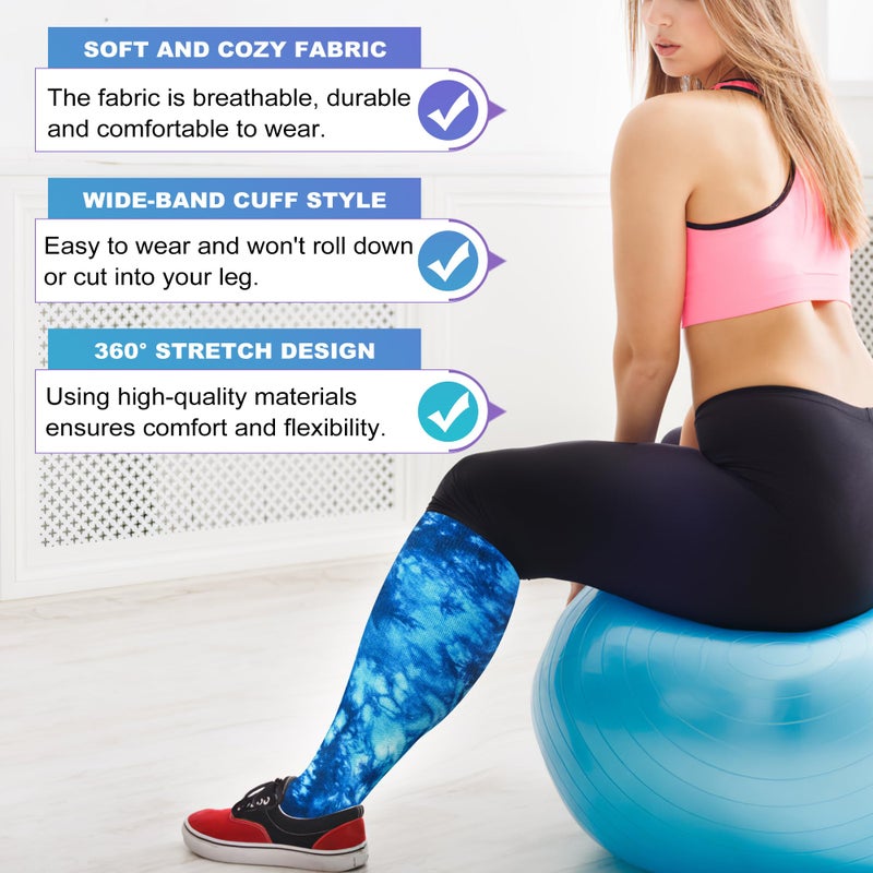 LEVSOX Wide Calf Compression Socks for Women Men Plus Size 15-20 mmHg Extra Large Knee High Support Sock for Nurses Pregnant Travel - Image 3