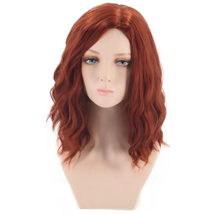 MAGQOO Dark Orange Wig Ginger Wig Short Curly Wavy Bob Wigs Women Girls Ginger Hair Wigs Synthetic Heat Resistant Halloween Cosplay Party
