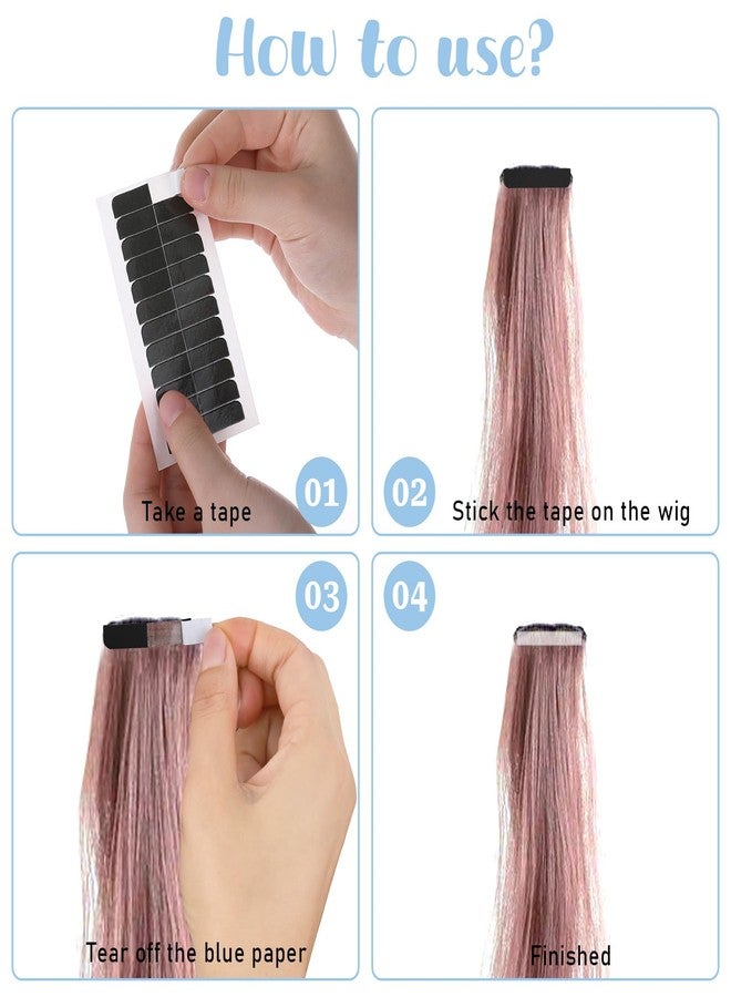 Tucnoeu 120pcs Adhesive Replacement Tape for Hair,Hair Extension Tape,Extensions Invisible Waterproof Double Sided Hair Tape,Tape in Human Hair Extensions Wig Tape Beauty Tools(Black) - Image 4