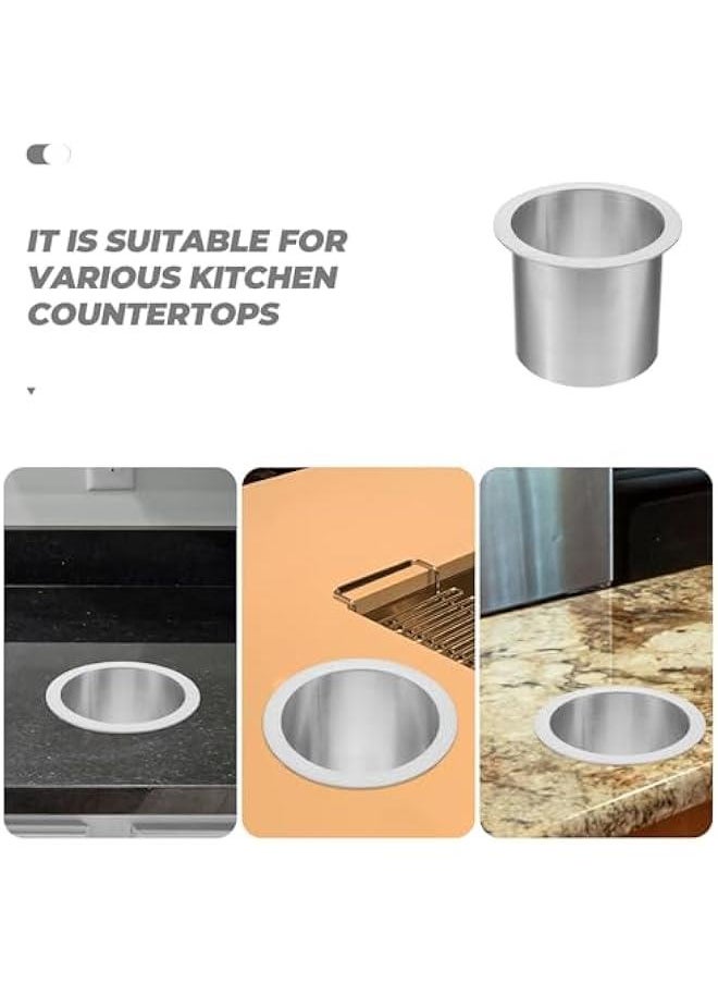 Generic - Drop-in Trash Chute, Stainless Steel Trash Grommets Round Waste Trash Chute Grommet for Countertop Inserted Trash Chutes -5.11X5.11X3.93in - Image 1