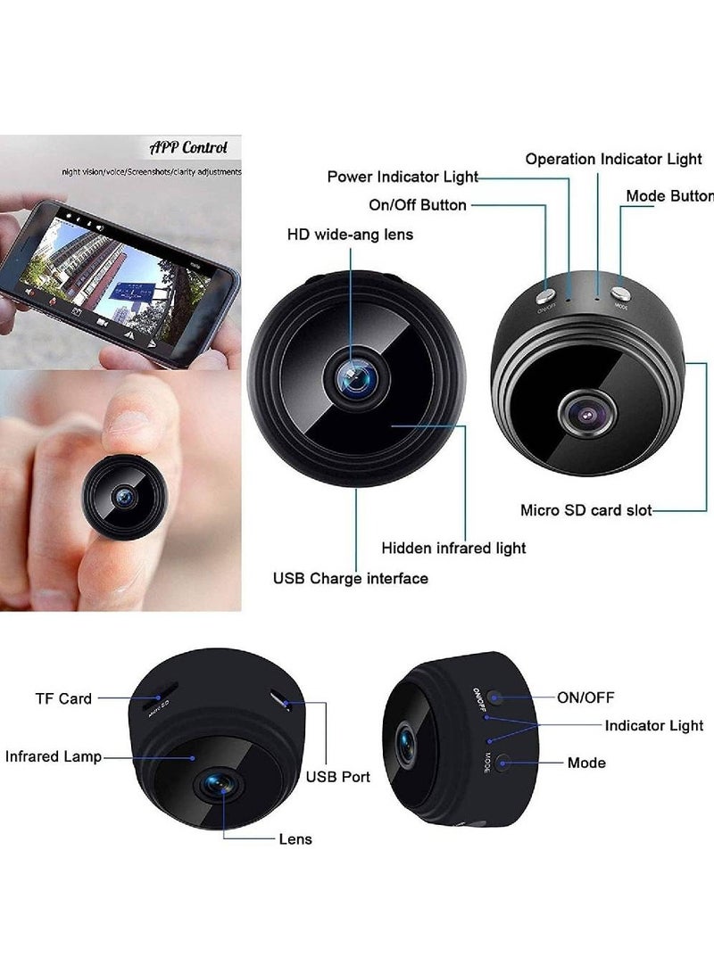 Mini WiFi Hidden Camera, Wireless Spy Camera with Video Live Feed, HD 1080P Home Security Camera Baby Nanny Cam Mini Smart Camera With Night Vision and Motion Detection