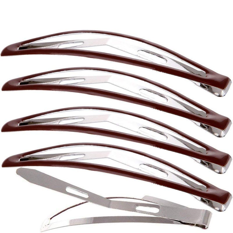 LONEEDY Pack of 12 Large Metal Stoving Varnish Hair Snap Clips, No-slip Hair Clips Barrettes For Women and Girl (Brown) - Image 5