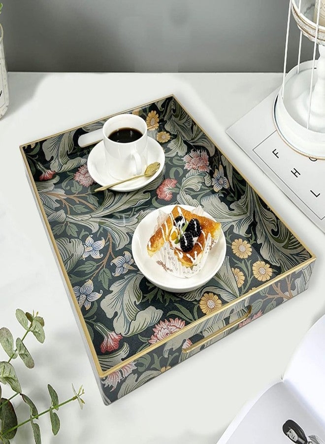 Fuukou Large Tay for Ottoman Coffee Table,Modern Plastic Serving Tray with Handles,Rectangular Ottoman Tray Coffee Table Tray,Decorative Serving Tray for Living Room - Image 4