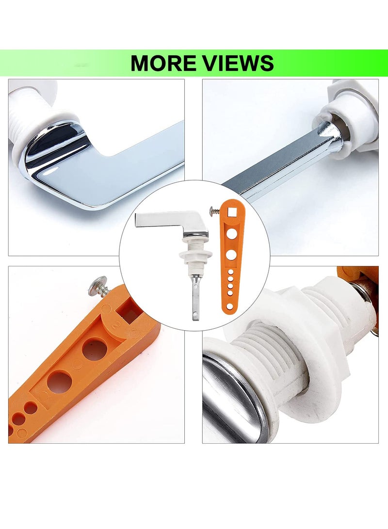 Excefore Universal Fit Replacement Toilet Tank Handle Chrome Plated Metal Flush Lever Kit Toilet Tank Flush Lever Compatible with Most Toilets Tank Toilet Handle Accessories Silver 1 Pack  - Image 5