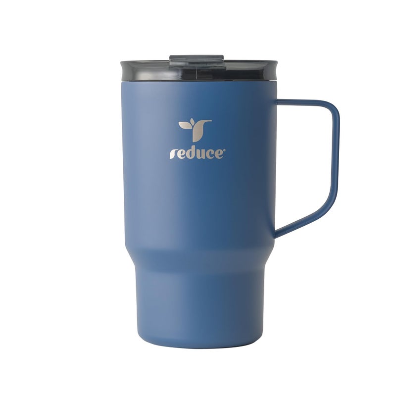 Reduce Hot1 18 oz Hot1 Stainless Steel Insulated Mug with Temperature Adjusting Lid DualWall Vacuum Cupholder Friendly Keeps Drinks Hot for 6 Hours Ideal for Coffee Tea Other Mineral Blue