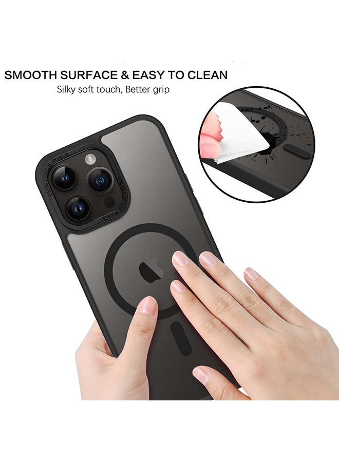 حافظة لايفون 15 برو ماج سيف 6.1 بوصة، مغناطيس أقوى N52، حماية من الدرجة العسكرية مقاومة للصدمات، مضادة لبصمات الأصابع ومضادة للخدش، غطاء ايفون 15 برو المغناطيسي النحيف مضادة للأصفرار - Image 4