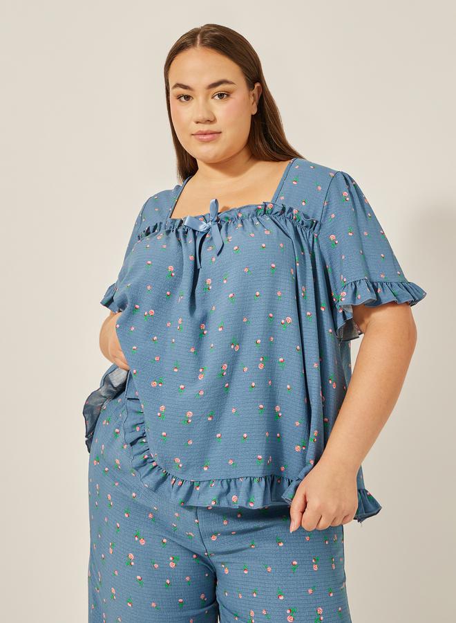 ستايلي طقم بيجامة بنقش الزهور - Image 3