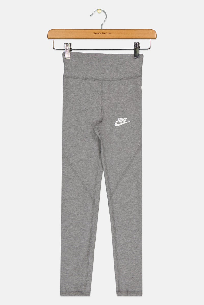 Nike Kids Girl Sportswear Fit Training Leggings, Heather Grey  - Image 1