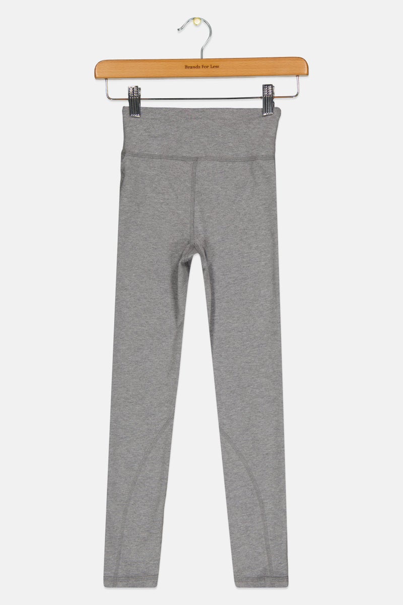 Nike Kids Girl Sportswear Fit Training Leggings, Heather Grey  - Image 2