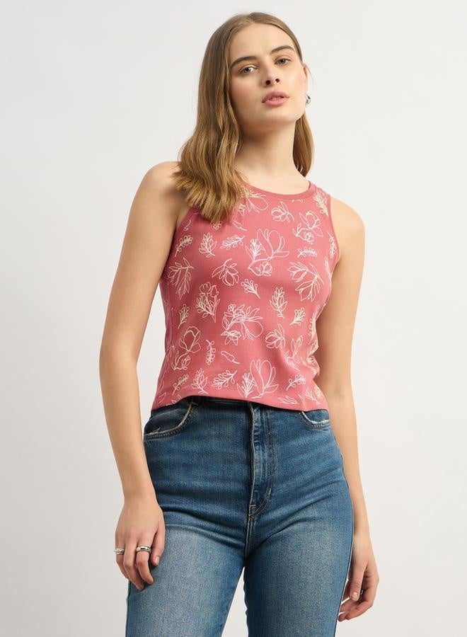 Styli All-Over Floral Print Round Neck Sleeveless Top  - Image 2