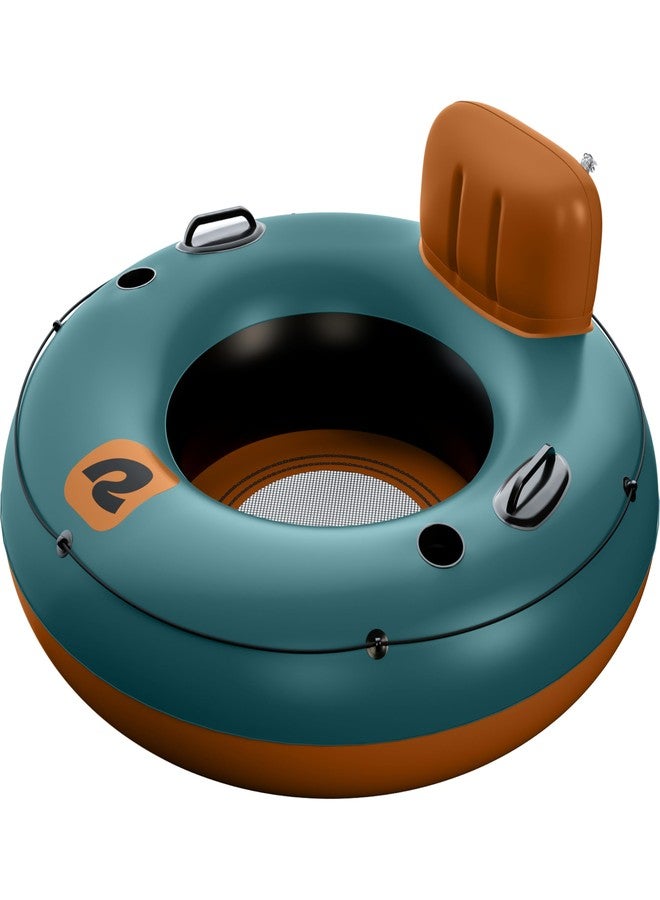 Retrospec Siesta Float 48" Inflatable River Tube | Heavy-Duty Water Float w/Backrest & Cup Holders | 300 lbs | Repair Kit | Pool, Lake & River - Image 1