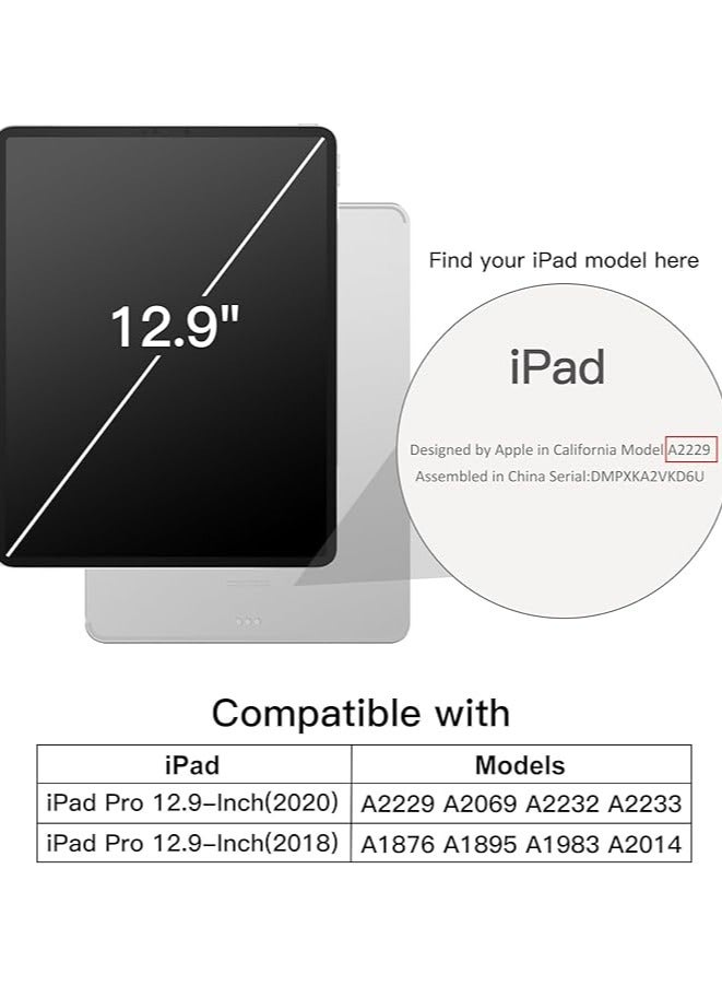 Green Tiger Case for iPad Pro 12.9-Inch (2020/2018 Model, 4th/3rd Generation), Compatible with Pencil, Cover Auto Wake/Sleep (Black) - Image 2