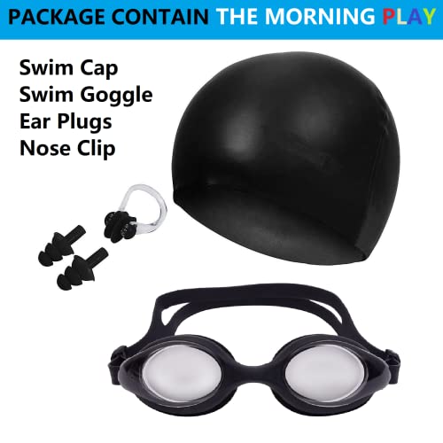 ispeed Swimming Kit with Antifog Goggles,Silicone Cap Noseclip,EarPlugs for Men,Women,Boys,Girls,Kids and Adult (Black) - Image 3