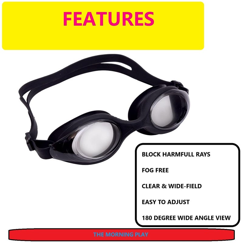 ispeed Swimming Kit with Antifog Goggles,Silicone Cap Noseclip,EarPlugs for Men,Women,Boys,Girls,Kids and Adult (Black) - Image 2
