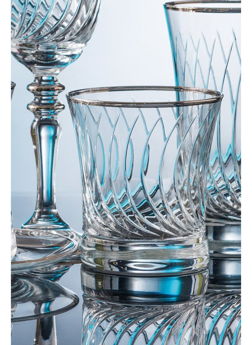 Royal Home - Roya Home Roya Home Daren Platinum Cut Hand Decorative Gilded 6 Piece Patterned Water Glass Set - Image 1