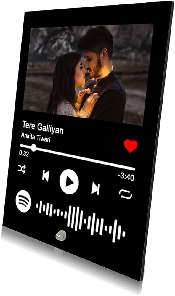 Customized Photo and Song Spotify Frame with Steel Removable Stand | Personalized Frame with Scannable Code | Birthday Gift | Anniversary (6x8 Inches) (Black)  - Image 2
