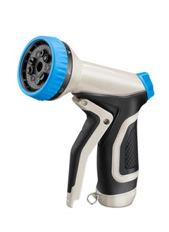 Garden Hose Nozzle, Heavy Duty Metal Water Hose Nozzle, High Pressure Hand Water Nozzle with 8 Adjustable Spray Patterns for Watering Plants, Lawn, Washing Cars, Cleaning, Showering Pets