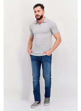 Project Essentials Men Regular Fit Heather Short Sleeve Polo Shirt, Grey  - Image 3