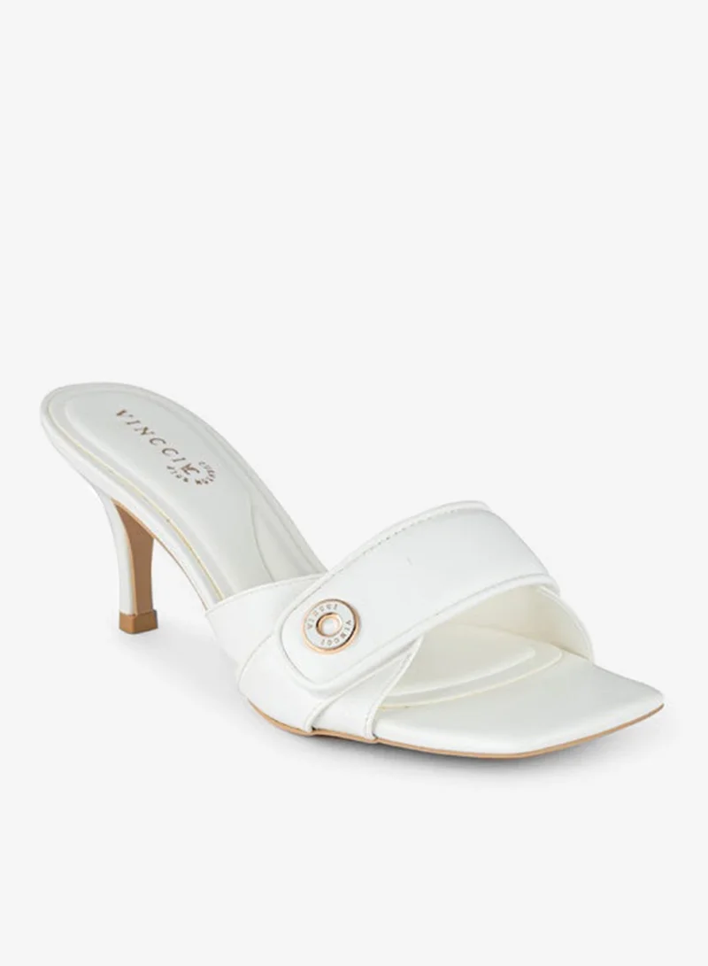 فينتشي صنادل نسائية بحزام واحد بكعب متوسط