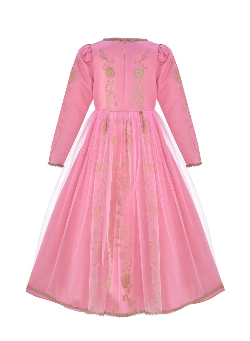 Party Centre Officially Licensed Disney Golden Princess Aurora Prestige Dress Up Costume with Headpiece - Image 4