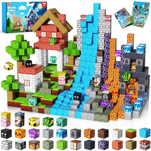 Magnetopia Magnetic Building Blocks 150PCS Magnet Block Cubes Dark Hell Forest Castle STEM Toy Building Sets for Kids Age 3 Montessori Stacking Construction Toys for Easter Gift Boys Girls Age 48 812 - Image 1