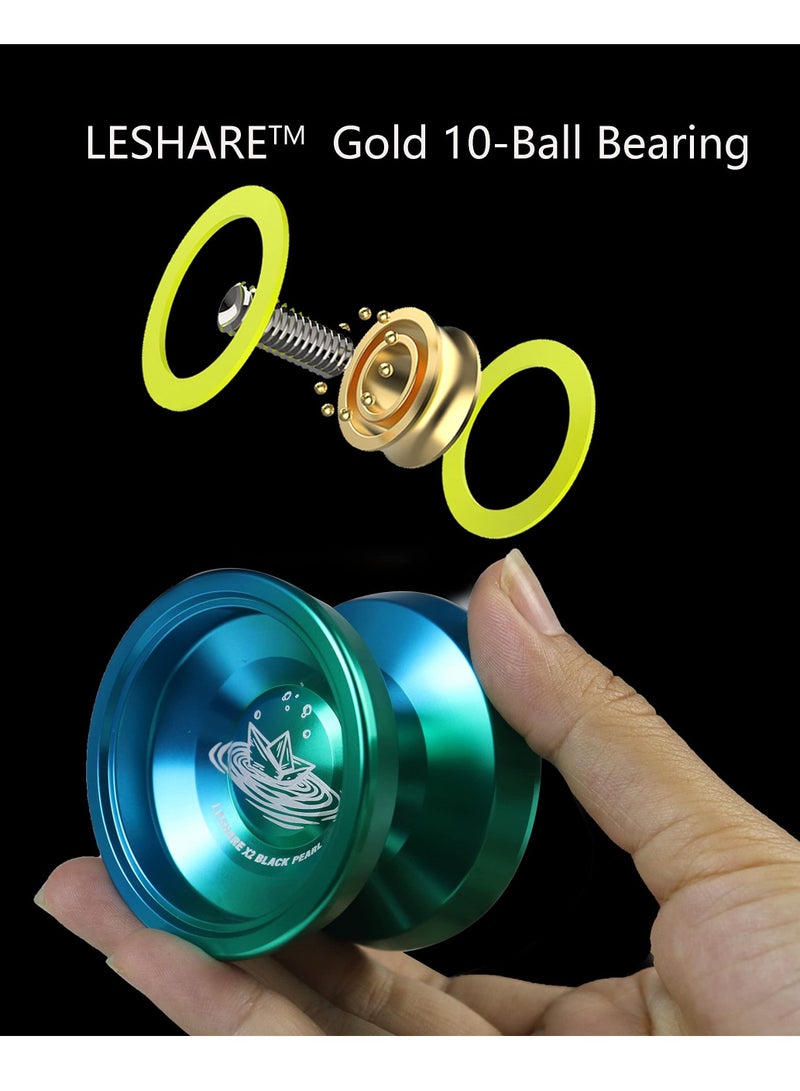 SYOSI Professional Non-responsive Yoyo, Aluminum Ball Bearing Competitive Yo yo Boys Toys for Professional, Intermediate and Advanced Players (Green) - Image 4