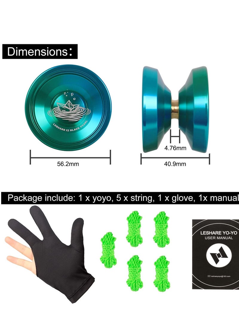 SYOSI Professional Non-responsive Yoyo, Aluminum Ball Bearing Competitive Yo yo Boys Toys for Professional, Intermediate and Advanced Players (Green) - Image 5