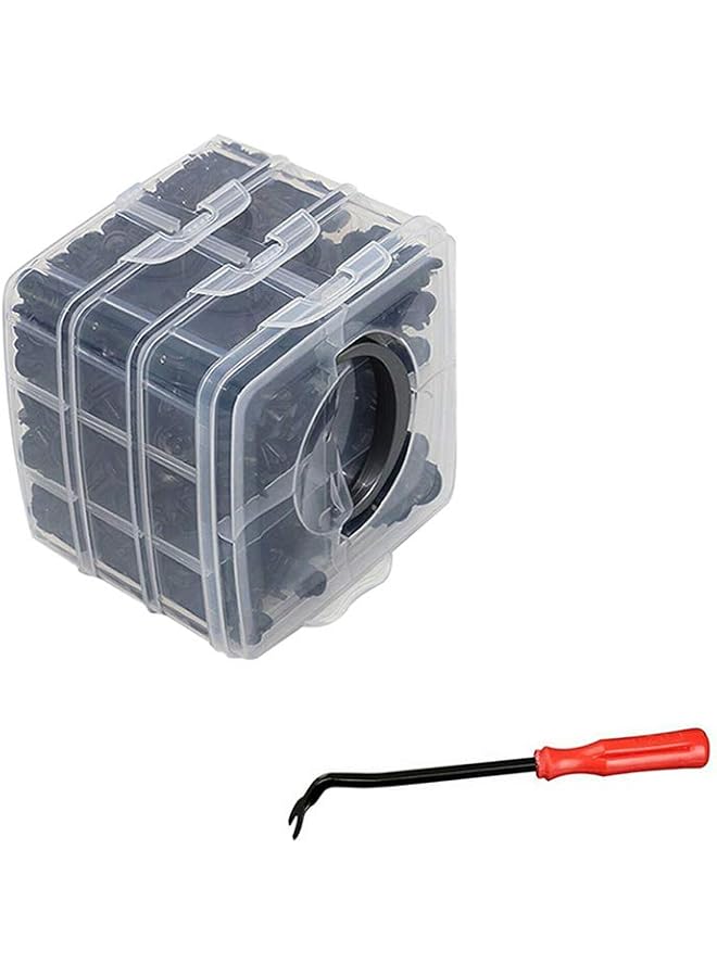 620Pcs Assorted Car Body Plastics Push Retainer Pin Rivet Fasteners Trim Molding Clip Automotive Furniture Assembly Expansion Screws Kit With Removal Tool Screwdriver - Image 1