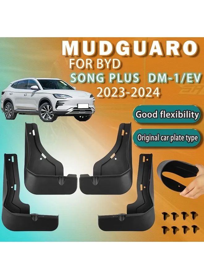 4pcs Mud Flaps For BYD Song Plus DM i EV 2023 2024 Durable Scratch Resistant Wheel Covers - Image 1