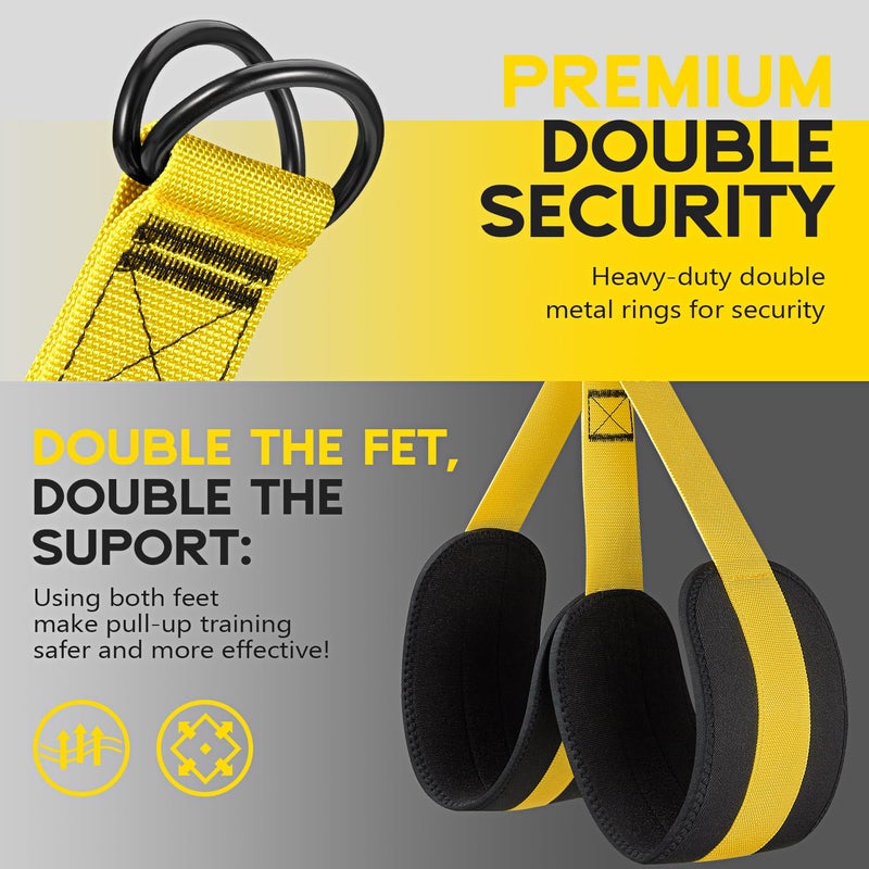 HOXWC Pull Up Assistance Bands, Adjustable Heavy Duty Resistance Band for Pull Up, 3 Pull Up Bands, Comfortable Fabric Feet/Knee Rest, Assistance Bands for Pull-Up, Home Fitness, Body Stretching - Image 5