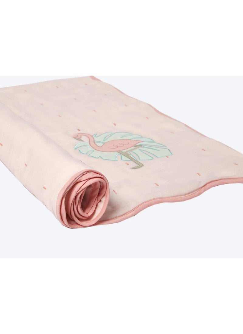 Masilo Masilo Organic Cotton Mulmul Dohar Blanket for Babies-Cradle Organic Cotton Softest Baby Blanket Wrapper Babies 0 to 36 Months - Flamingo  - Image 3