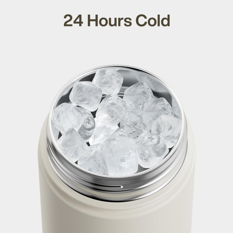 ENCOOL Insulated Water Bottle with Straw Stainless Steel Water Bottle, Leak-Proof, BPA-Free, Double Wall Vacuum Keeps Cold for 24 Hours for Sports, Travel, School (26 oz, Cream Moon) - Image 4