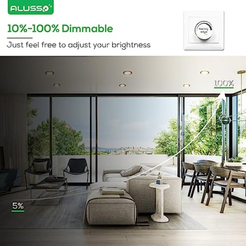 أضواء LED غائرة مسطحة للغاية 230 فولت، 10 وات 800 لومن، ضوء سقف غائر دائري أسود نحيف للغاية، أبيض دافئ 3000 ك، أبيض محايد 4000 ك، أبيض بارد 6500 ك، للحمام، حزمة من 6 - Image 4