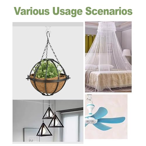 Aidoclip 6 pcs Ceiling Hooks for Hanging Plants,Hanging Hanging Lights Metal Small Hooks,Indoor Outdoor Wall Heavy Duty Plant Hanger Swag Hook - Image 2