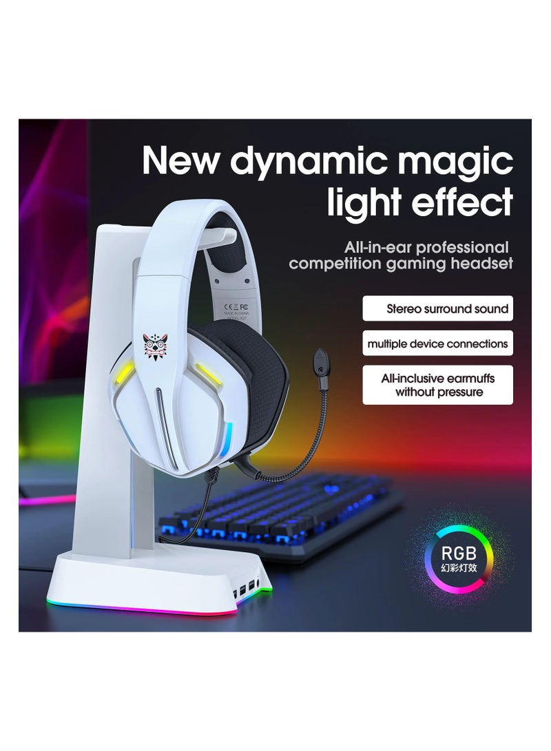أونيكوما ONIKUMA X27 RGB سماعة رأس للألعاب ستيريو محيطي متعدد الاتجاهات بخاصية إلغاء الضوضاء وميكروفون بتصميم مريح - Image 3