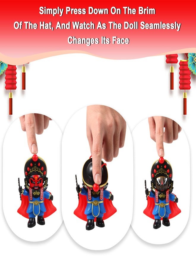 YUE MOTION Sichuan Opera Face Changing Doll -3 Pack-Mask Shifting Puppet Decoration - Bian Lian Plastic Decorative Ornament Toys with 4 Unique Faces - Fidget Toys for Christmas Stocking Stuffer - Image 4