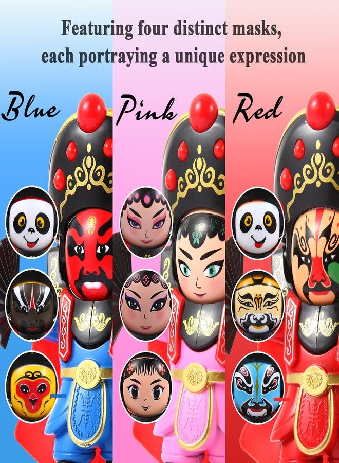 YUE MOTION Sichuan Opera Face Changing Doll -3 Pack-Mask Shifting Puppet Decoration - Bian Lian Plastic Decorative Ornament Toys with 4 Unique Faces - Fidget Toys for Christmas Stocking Stuffer - Image 2