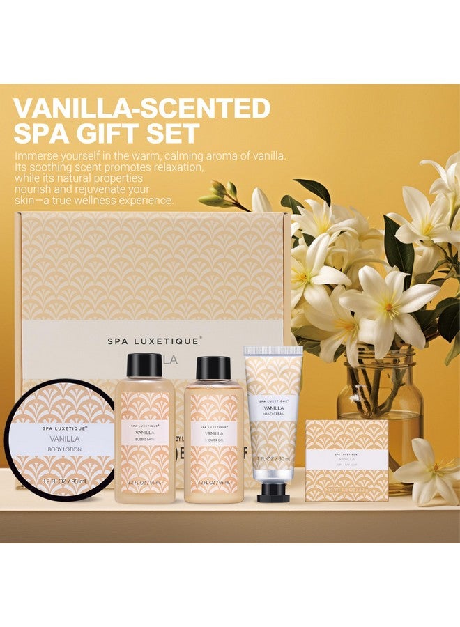 spa luxetique Spa Luxetique Spa Gifts for Women 6pc Vanilla Bath Sets Women Gift With Body Lotion, Shower Gel, Bubble Bath, Hand Cream, Bath and Body Gifts Set, Christmas Gift Sets, Bath Gifts for Women - Image 3