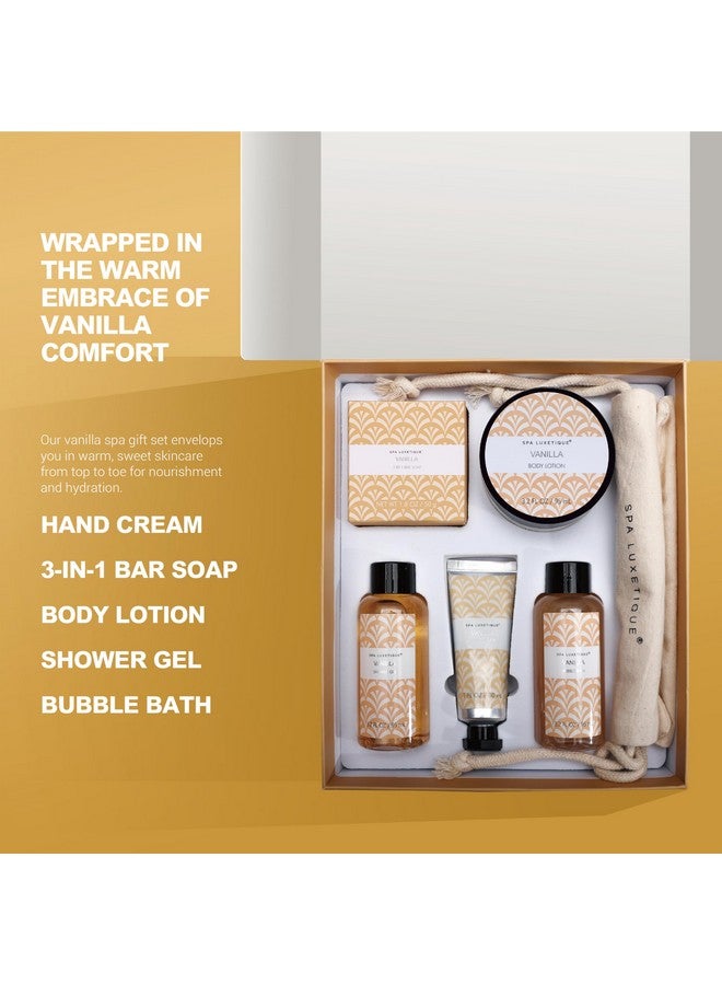 spa luxetique Spa Luxetique Spa Gifts for Women 6pc Vanilla Bath Sets Women Gift With Body Lotion, Shower Gel, Bubble Bath, Hand Cream, Bath and Body Gifts Set, Christmas Gift Sets, Bath Gifts for Women - Image 4