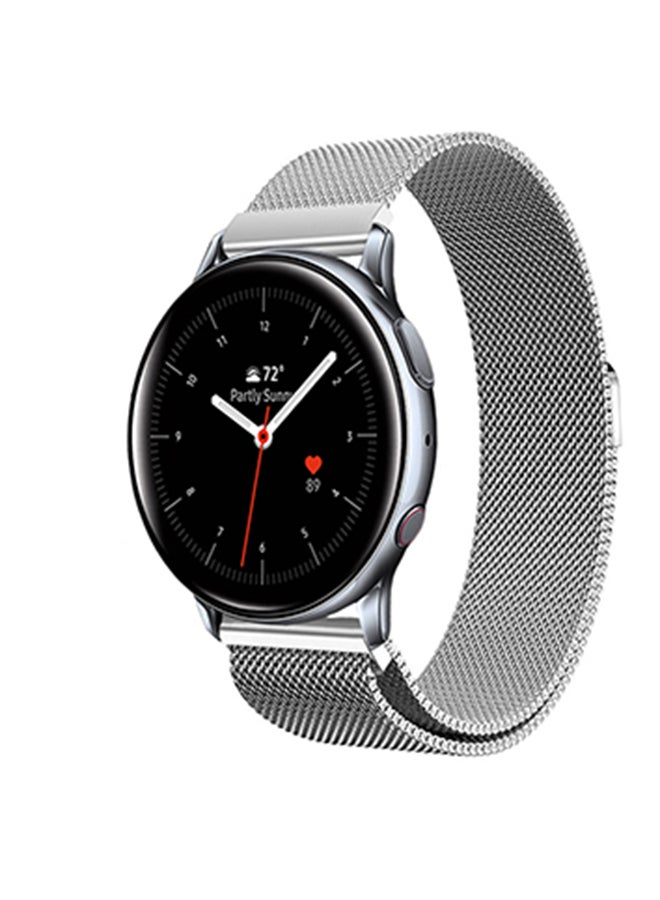 Perfii Milanese Mesh Replacement Band For Samsung Galaxy Active/Active 2 Silver - Image 2