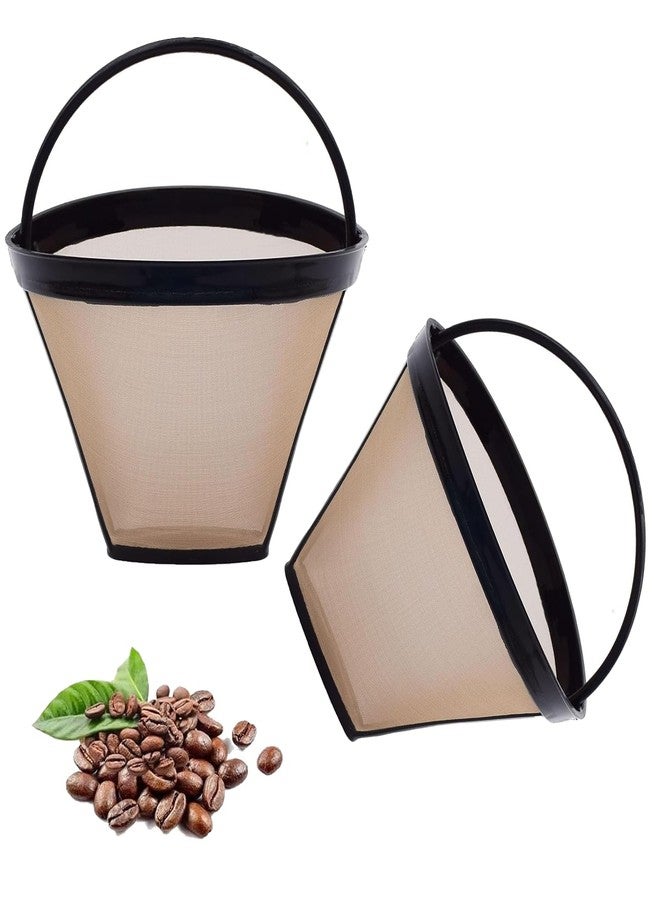 BRENSTEN 2pcs Reusable #4 Cone Coffee Filter Basket for Ninja and Cuisinart Coffee Makers Coffee Accessories - 2 Pack Permanent Replacement for Ninja and Cuisinart Coffee Brewers - Image 1