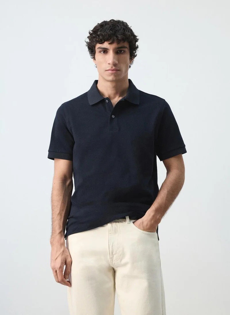 مانجو مان Regular-fit cotton piqué polo shirt