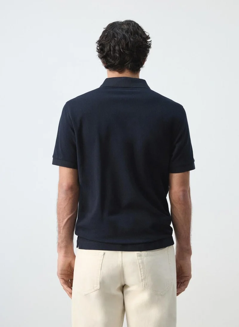 مانجو مان Regular-fit cotton piqué polo shirt