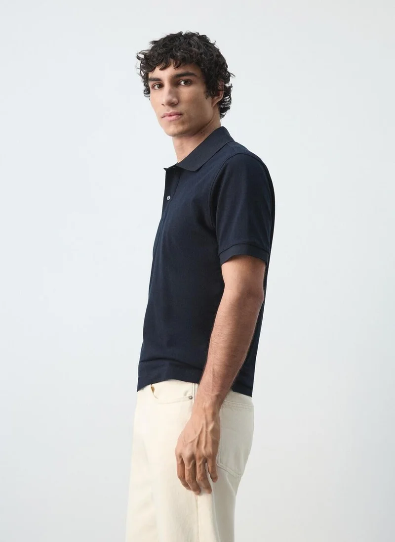 Mango Man  Regular-fit cotton piqué polo shirt for Men | Best Price UAE