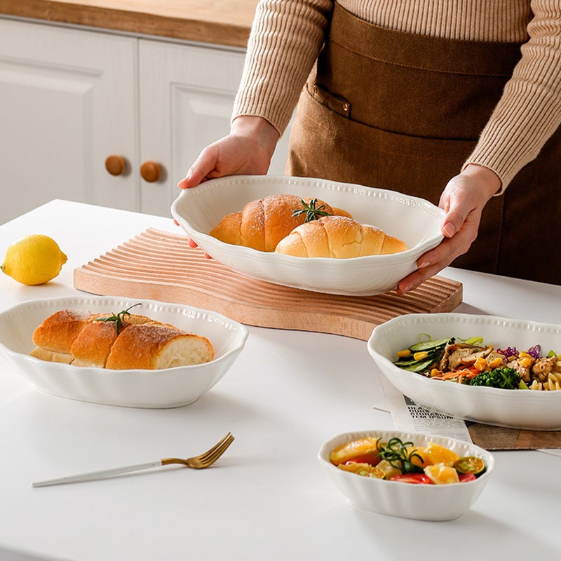 2pcs Ceramic Baking Pan Ceramic Baking Tray Bread Baking Tool Kitchen Utensil - Image 4