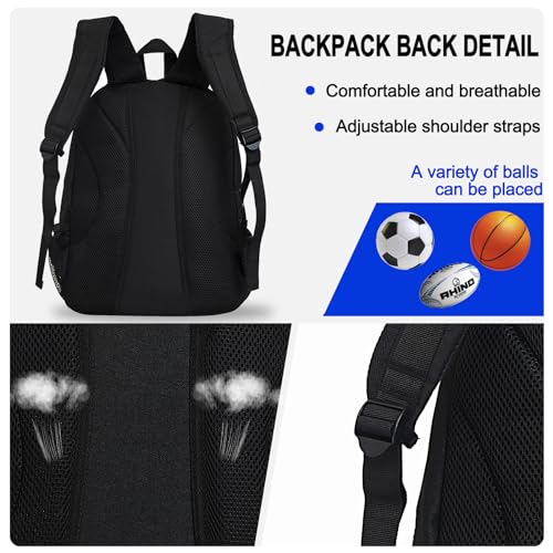 Goloni Youth Soccer Bag,Basketball Bag with Ball Compartment & Shoe Compartment,Backpack for Football Volleyball Basketball - Image 5