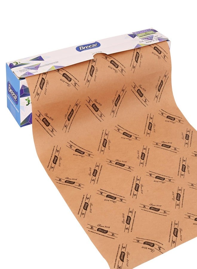 BREEZE Unbleached Greaseproof Food Wrapping Paper Roll 100% Virgin Pulp Non-Stick Oil Resistant Multipurpose Oven Safe Wrap Sheets Suitable for Fresh Lunch Roti Parantha Sandwich Burger - 25 Meters - Image 1