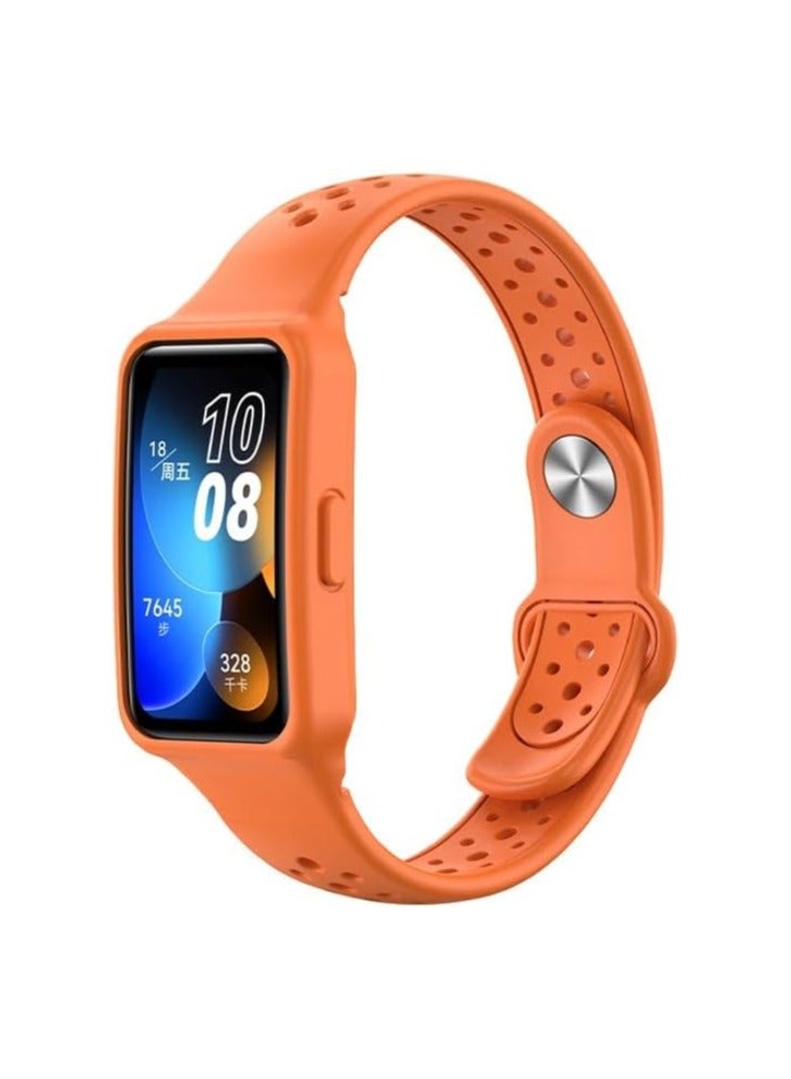 Strap Compatible with Huawei Band 9/8, Soft TPU Watch Strap, Strap Replacement [innovative design] (Orange)